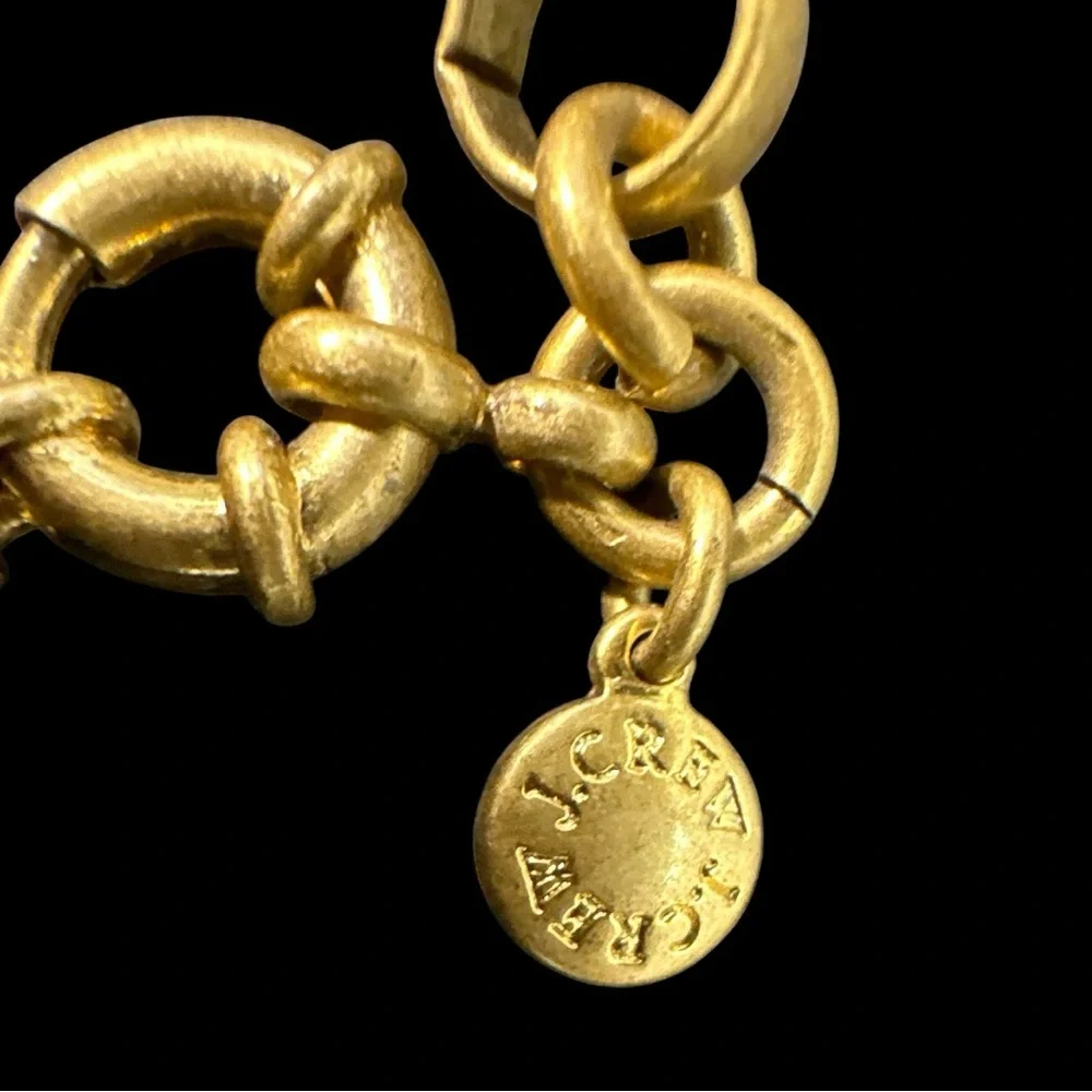 J. Crew Statement Gold Chain Tortoiseshell Tassel Charm Necklace Preppy‎ Glam